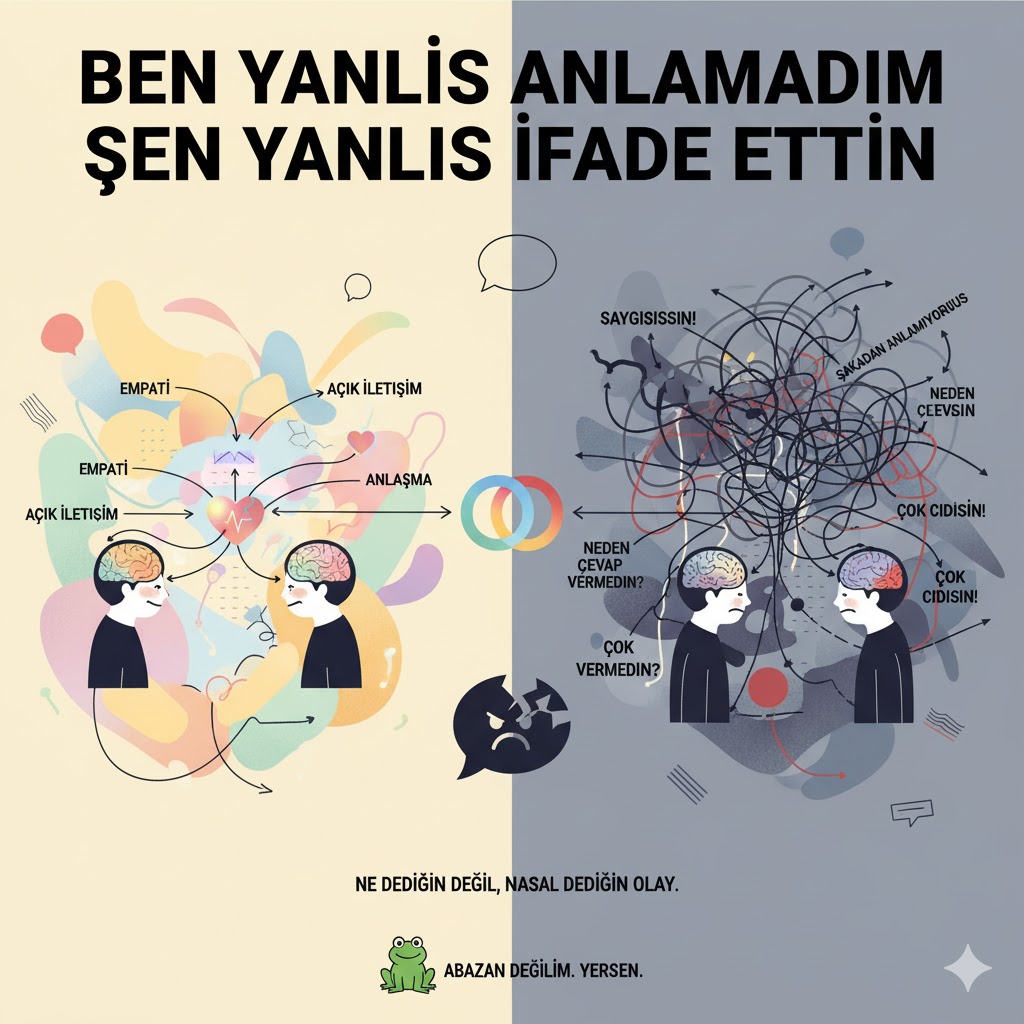 Ben yanlış anlamadım sen yanlış ifade ettin